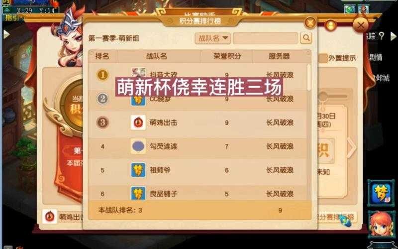 梦幻西游萌新杯赛程表 去年 赛程表,奖励